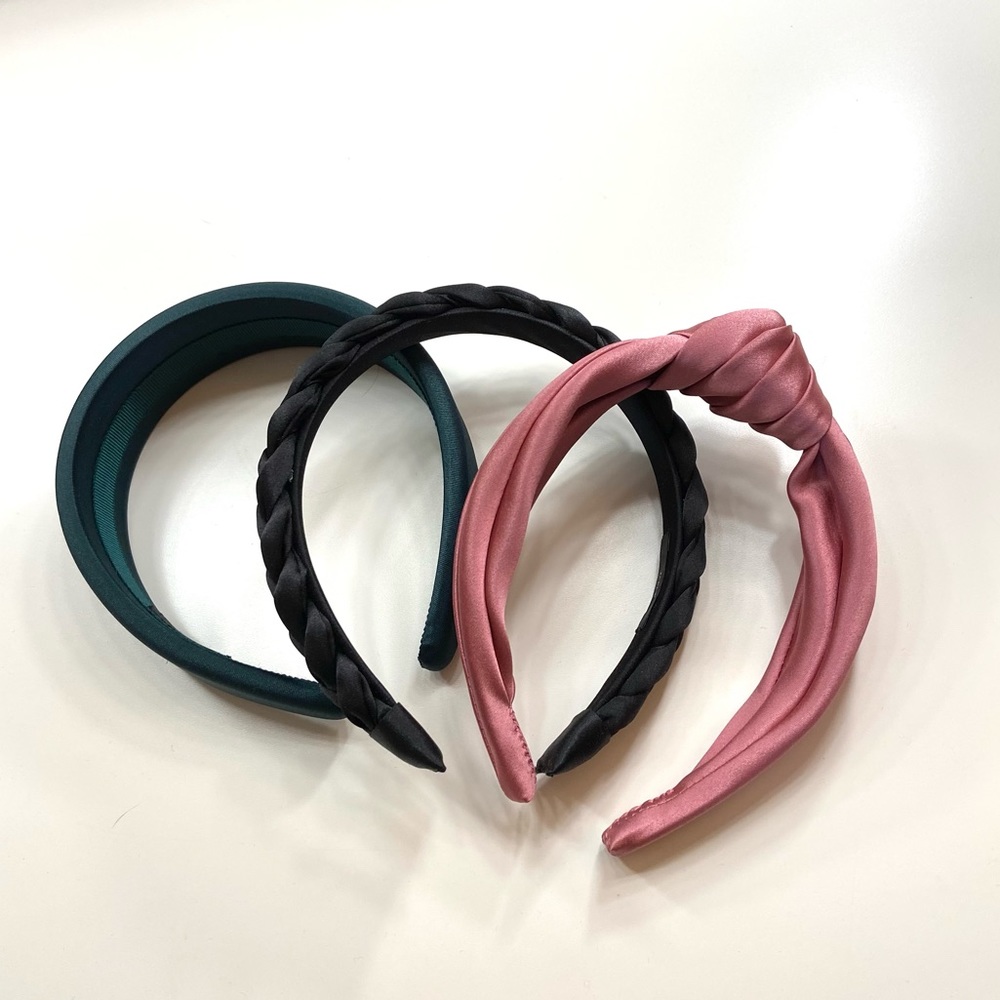 J Crew Satin Headbands x3